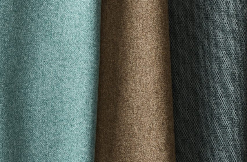 Photo of three different fabrics from Carnegie's Go-To collection
