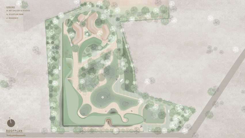 Roof plan of Hampi Arts Lab by Sameep Padora Associates in India