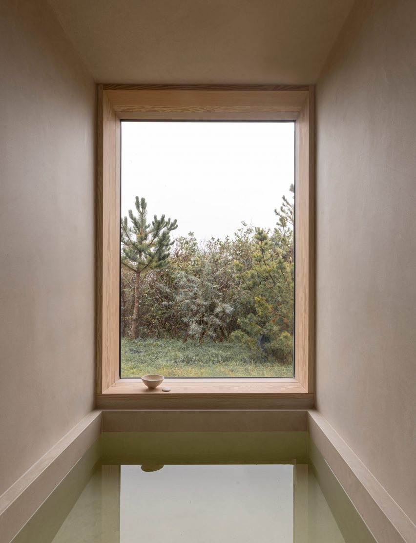 Bathtub in wooden house in Denmark