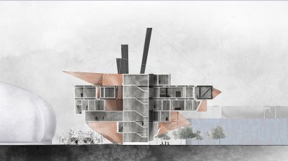 Sectional visualisation of a large building