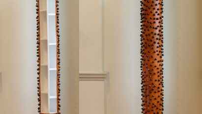 Jean Servais Somian carves fallen coconut trees into towering cabinets