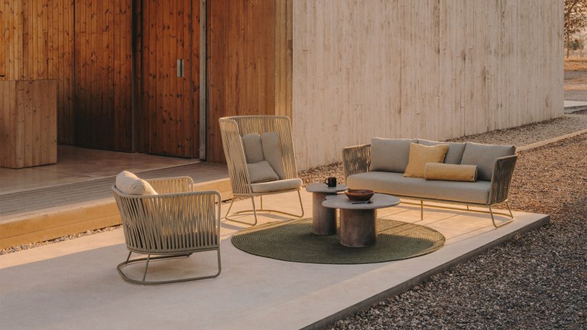 Kave Home outdoor lounge chairs and coffee table
