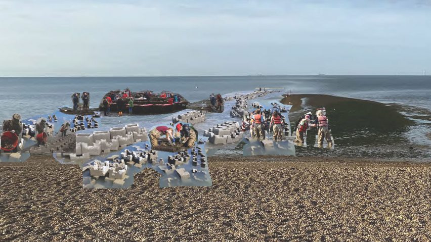 Mixed media piece entitled Oysters to Filter by Julia King