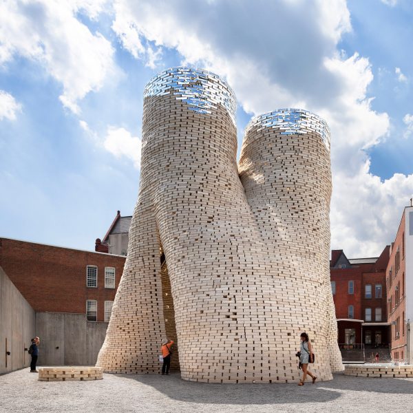 Built structure sitting in a town square