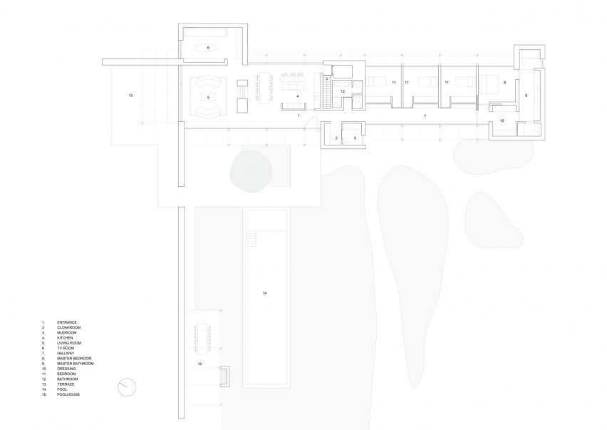 Plan of House in the Fields by Stef Claes