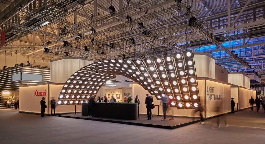 iGuzzini's stall at the Light + Building fair features a wave of light installations