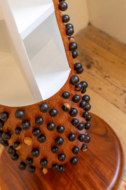 Detail of coconut wood cabinet at Collect craft fair via 50 Golborne Gallery