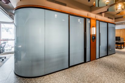 Misted-glass meeting room by JEB Group