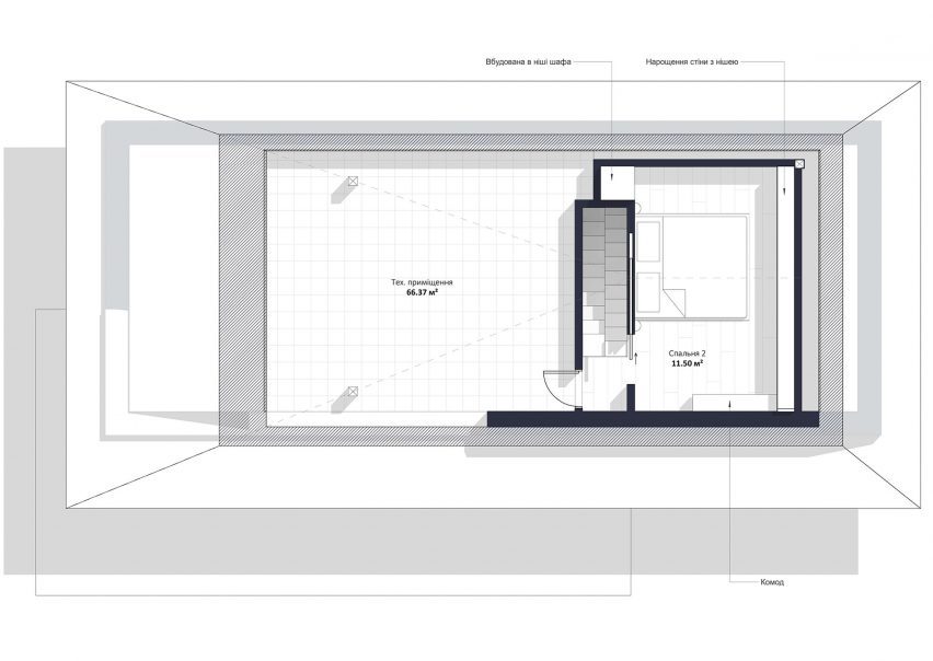 Floor plan of Krasnyk House by Sanina Arch Club in Ukraine