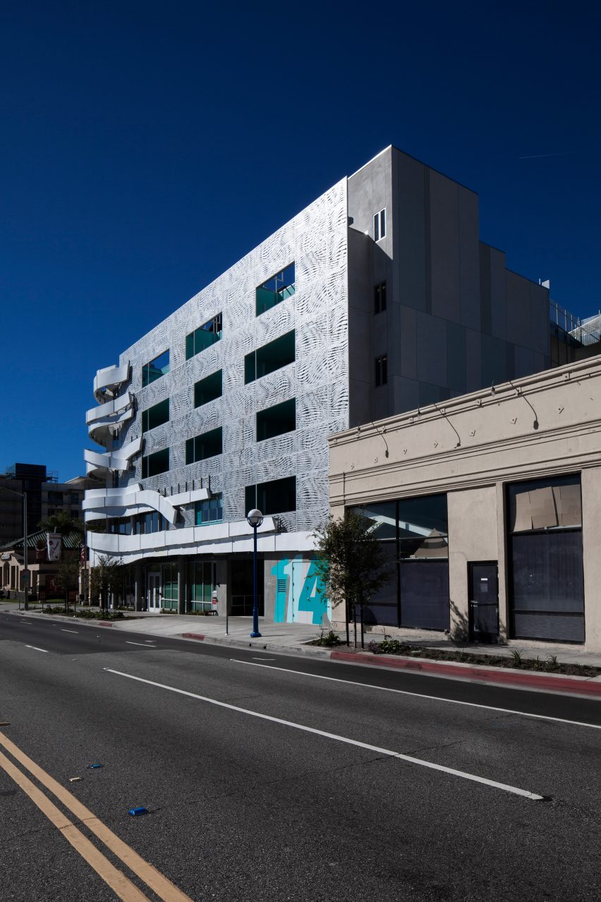 A metallic building in Los Angeles. Art Gray