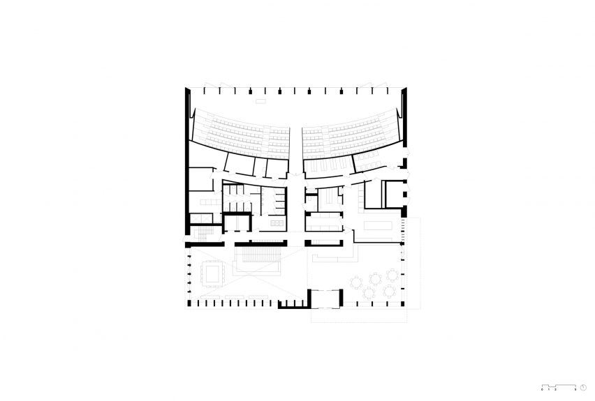 Ground floor plan of the Marga Klompé Building by Powerhouse Company