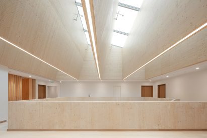 Timber atrium in a university building