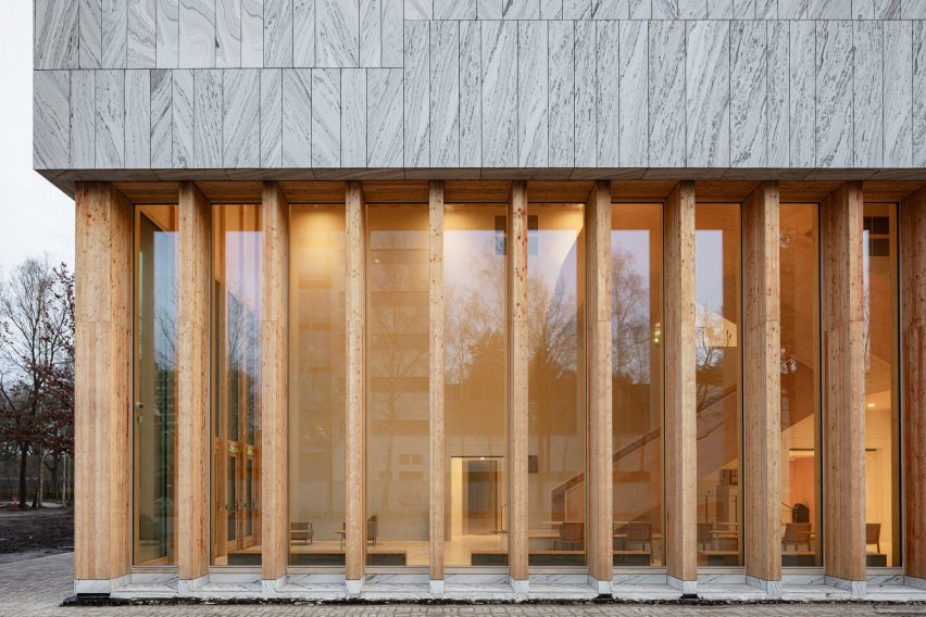 Mass-timber colonnade