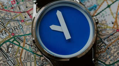 Margaret Calvert designs roadsign-like M1 watch