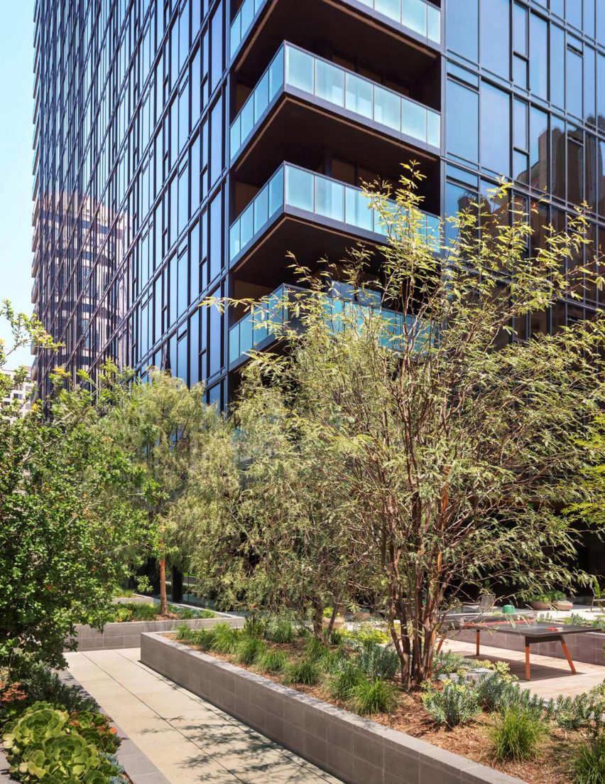 A skyscraper with terraces