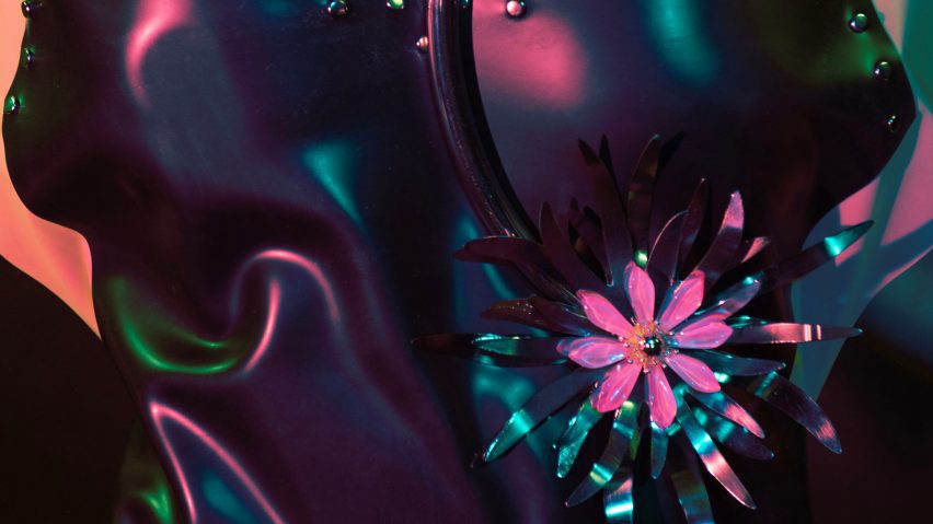 Flower featured on futuristic fashion design