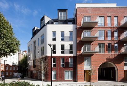 Street view of the Bourne Estate in Camden