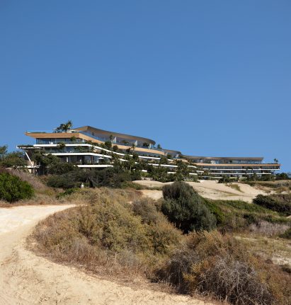 A terraced hotel