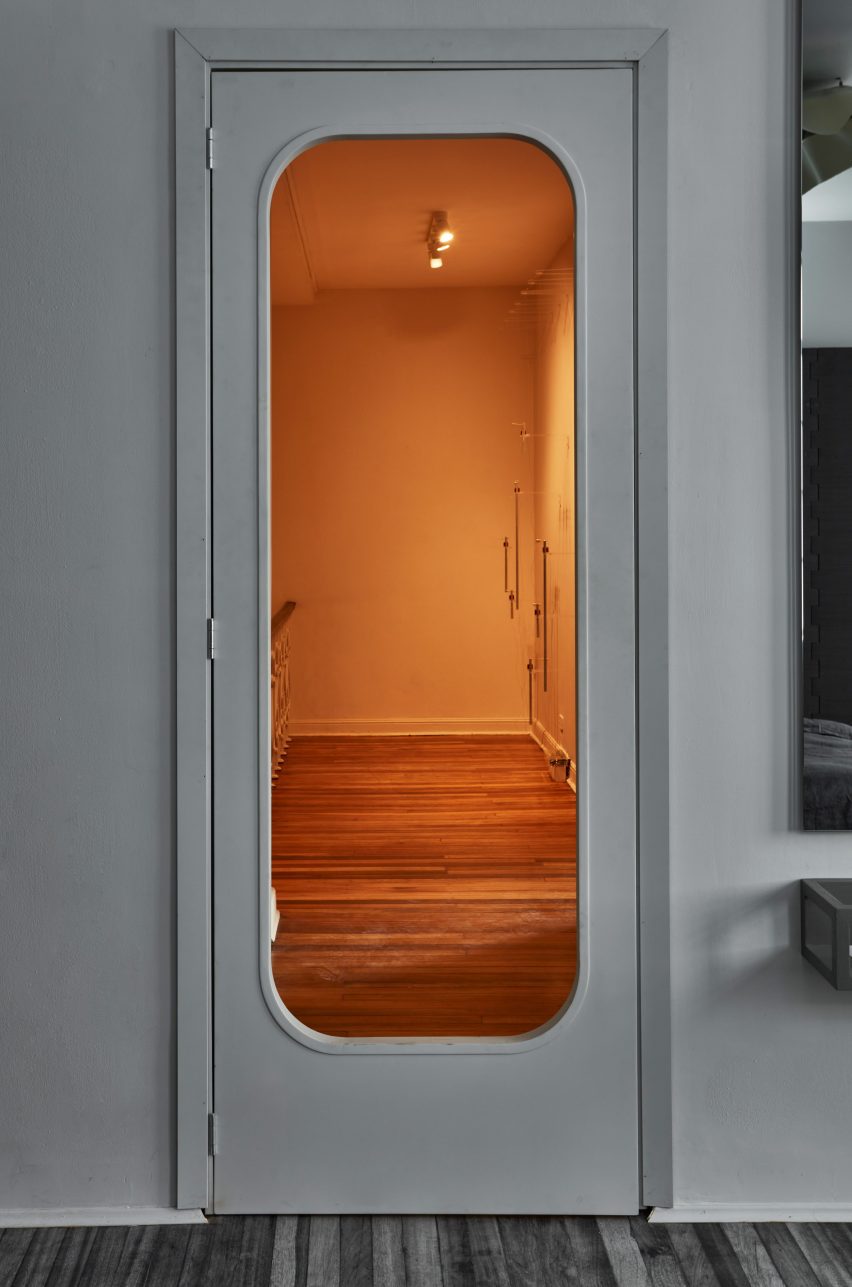 A room with a cut out