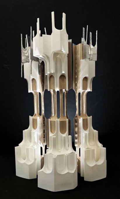 Structure with aluminium elements