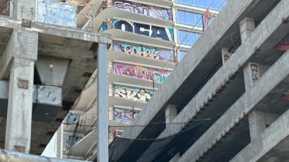 Graffiti at Oceanwide Plaza in Downtown Los Angeles