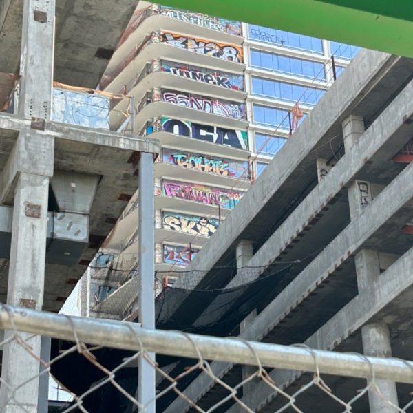 Graffiti at Oceanwide Plaza in Downtown Los Angeles