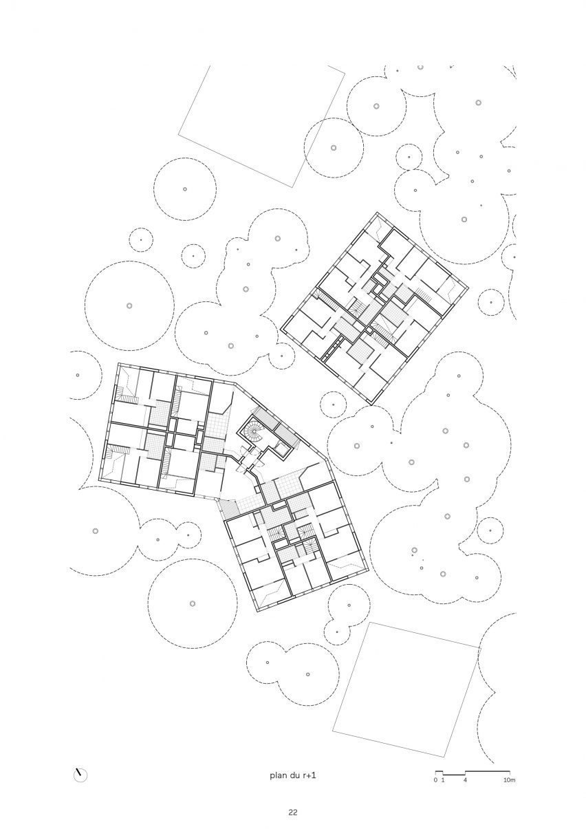 Plan of Parc Princesse social housing by SOA Architectes
