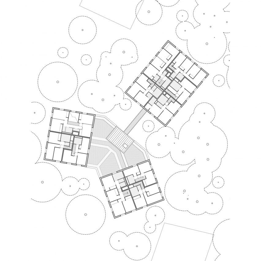 Plan of Parc Princesse social housing by SOA Architectes