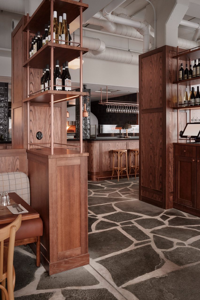 Slate flooring in Popolo pizza restaurant at Pyhä Ski Resort in Finland