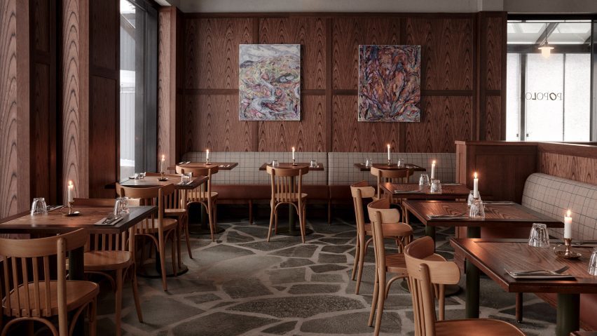 Dining room in Popolo pizza restaurant at Pyhä Ski Resort in Finland