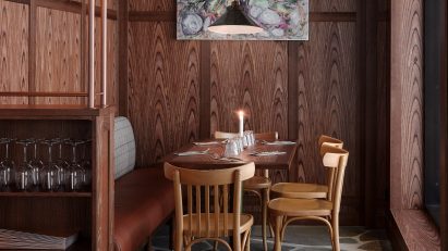 Corner table in Popolo pizza restaurant at Pyhä Ski Resort in Finland
