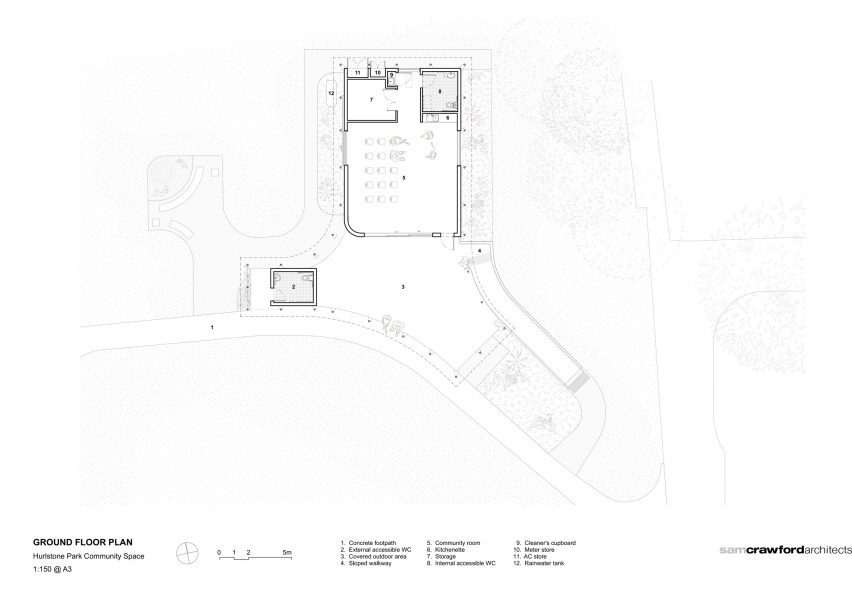Floor plan of Hurlstone Park Community Centre by Sam Crawford Architects