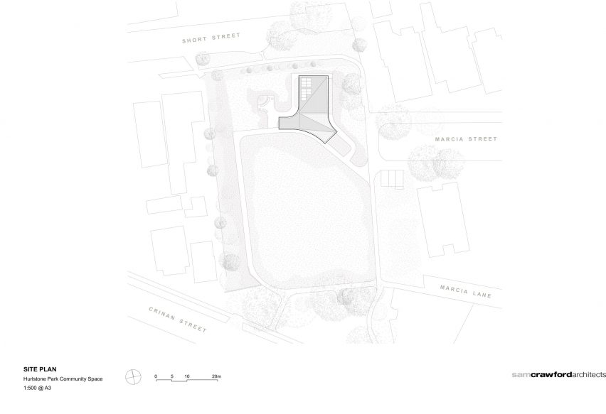 Site plan of Hurlstone Park Community Centre by Sam Crawford Architects