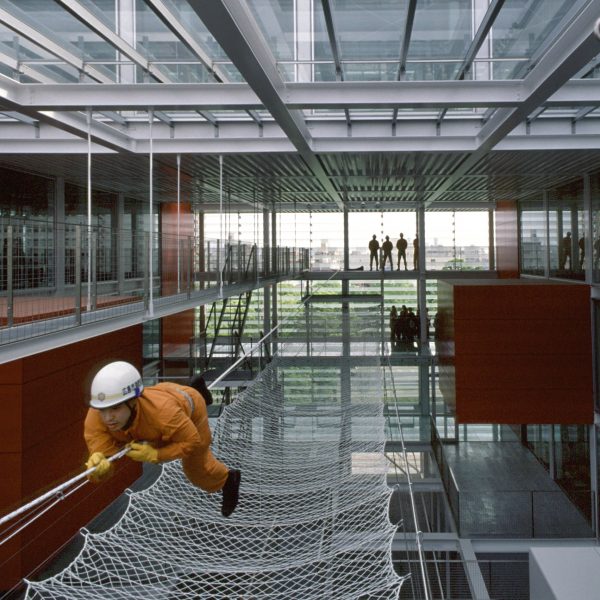 Firefighter training inside Hiroshima Nishi Fire Station