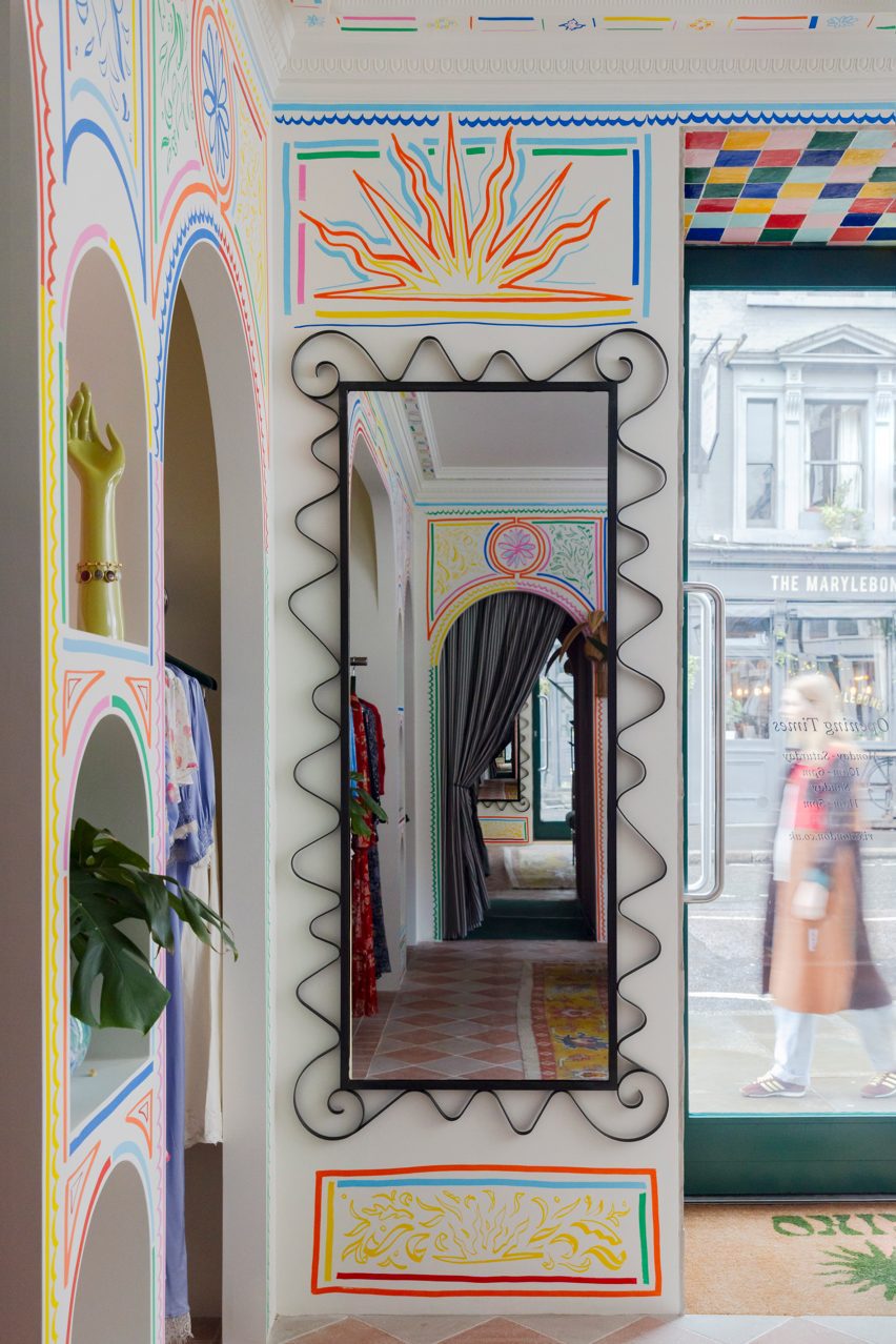 Mirror in London clothing store