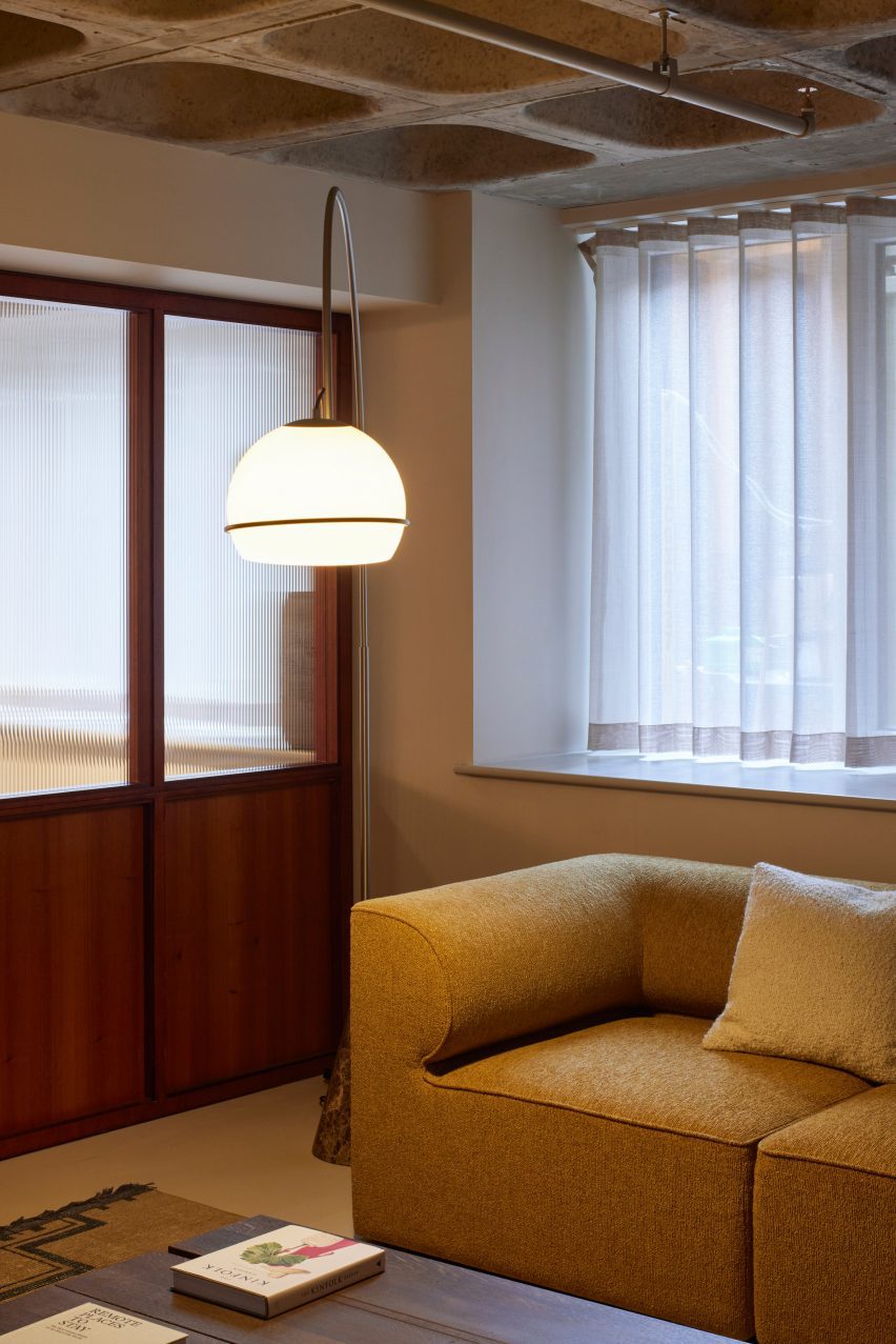 Yellow sofa in Roca living in Liverpool by SODA