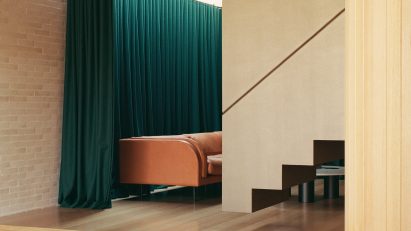 Curtains in living room of Ruckers Hill House in Melbourne
