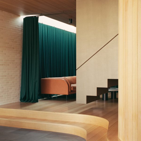 Curtains in living room of Ruckers Hill House in Melbourne