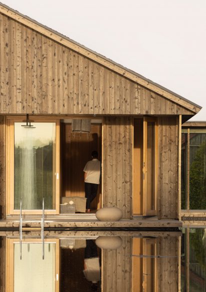 Wooden facade of a Sjöparken villa by Norm Architects