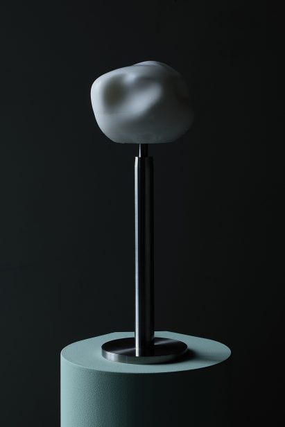 Lamp with wax shade