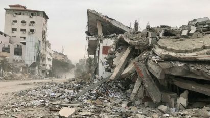 Destroyed buildings in Gaza