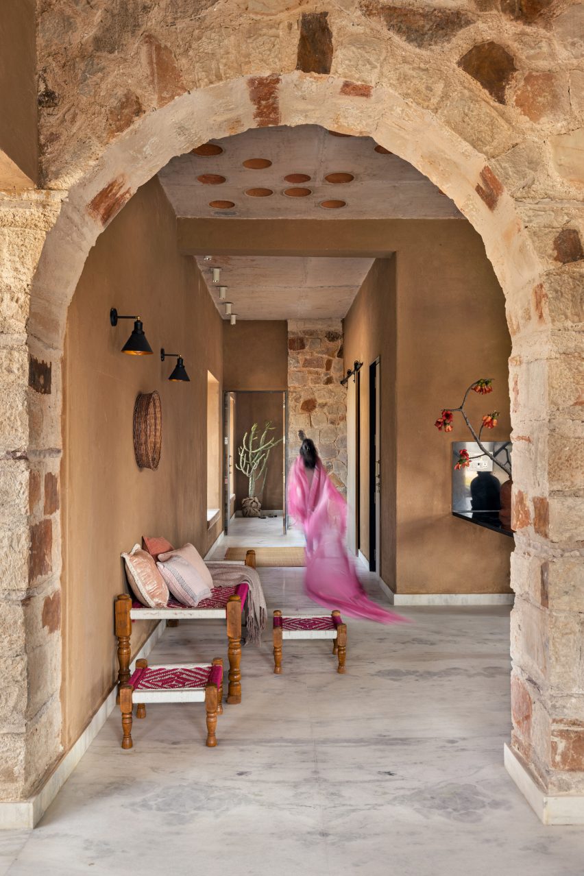 Arched doorway in Stone House by Sketch Design Studio
