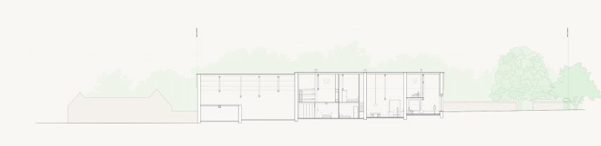 Section of Maison Hercourt by Studio Guma in Normandy