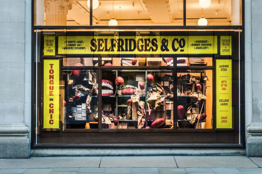 A fake door in Selfridges' window