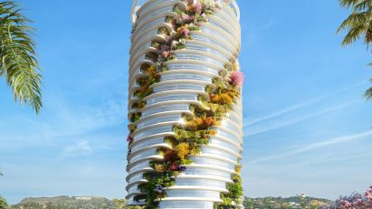 A building with plants on facade