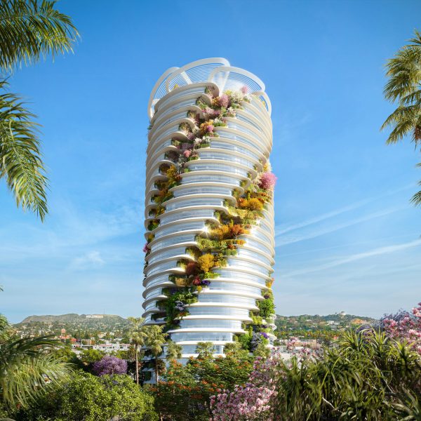 A building with plants on facade