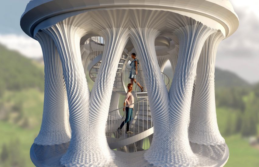 3D-printed Y-shaped columns at Tor Alva