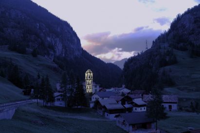 3D-printed tower in the Swiss Alps