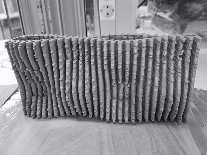 Grey-coloured 3D printed object