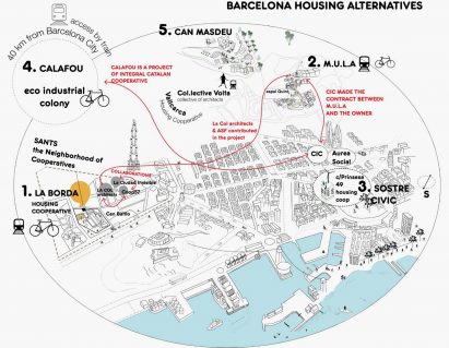 Diagram of a city block with labels